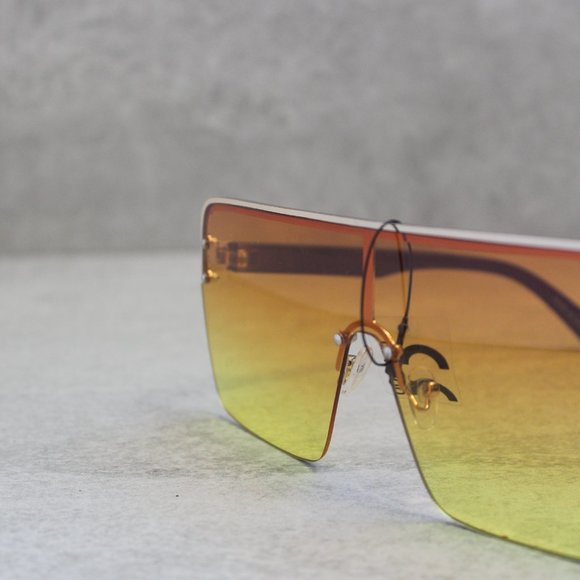 No Fashion Deadlines Accessories - Orange ombré multi tone square oversized fashion sunglasses